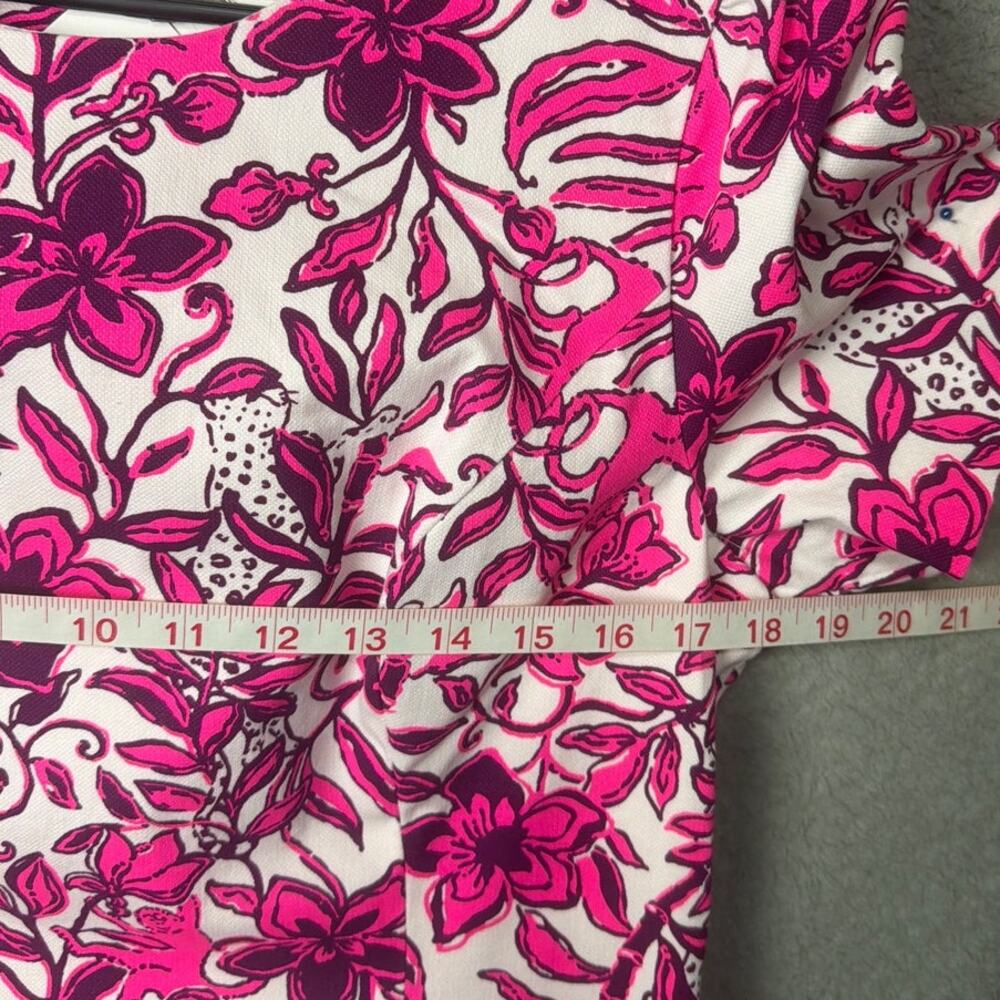 Lilly Pulitzer Mila Dress Pink White 8 NWT Floral Sheath Spring Preppy Coastal - Picture 5 of 11